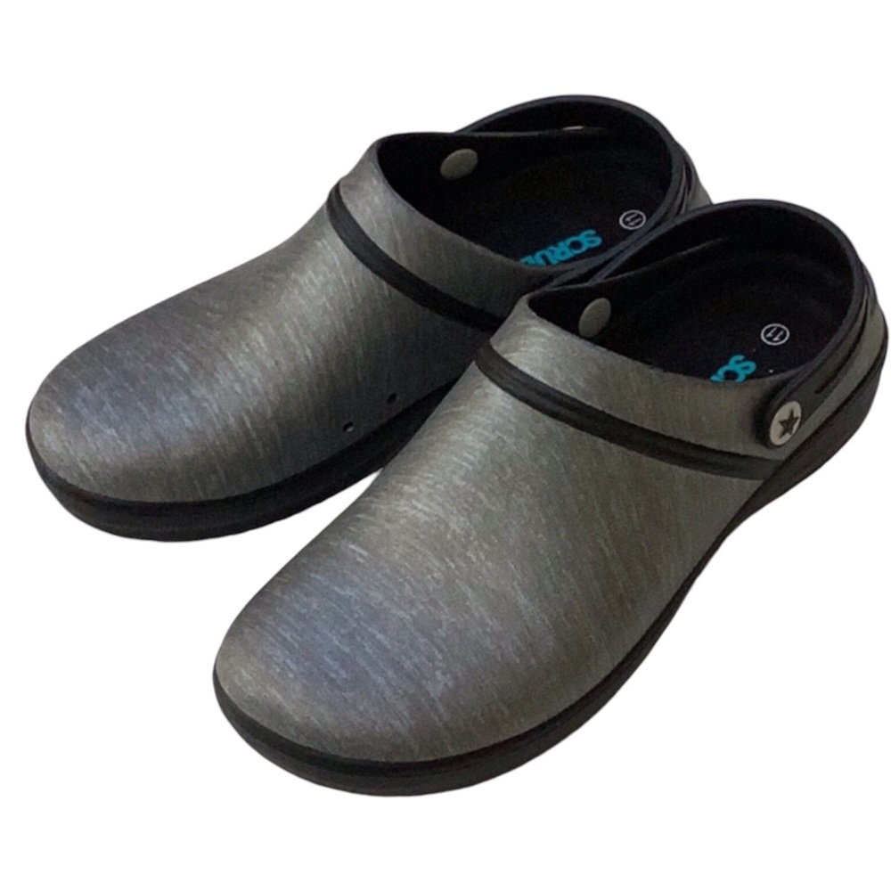 Scrub‎ Star Heathered Black Unisex Slip On Professional Nurse Work Clogs NWT